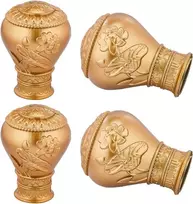 Gorgecraft 4 vnt. plastikinių užuolaidų karnizo dangtelių langams aukso spalvos užuolaidų galai 27,8 mm vidinis skersmuo apvalūs užuolaidų karnizo antgaliai romėniško karnizo dekoravimui