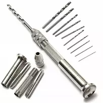 Grąžtas Robi Rankinis mini gręžimo staklės su 10 grąžtų 0,8-3mm medienai, plastikui, Diy
