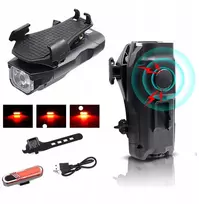 Priekinis dviračio žibintas usb, galinis dviračio led žibintas, powerbank, skambutis