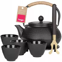 Virdulys Hoga Žalvarinis arbatinukas su sieteliu, stoveliu ir 4 žalvariniais puodeliais, 900 ml