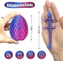 6 miniatiūrinių 3d spausdintų drakono kiaušinių rinkinys su drakonu - 5 colių krištolinio drakono žaislinis kiaušinis mažo dydžio, paslaptingas drakono kiaušinio žaislas, staigmena velykiniai drakono kiaušiniai namų dekorui (a)