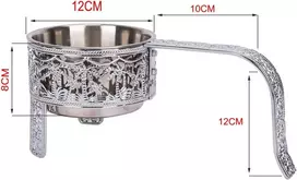 Rman® Shisha anglių krepšelis, nerūdijančio plieno anglių konteineris shisha ir griliui, anglių krepšys, anglių krepšeliai su saugos rankena, shisha priedai, sidabrinis
