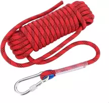 12 mm tvirta alpinizmo virvė, skirta lauko saugumui, profesionali alpinizmo virvė, paracord virvė, speleo išgyvenimo papildoma virvė, alpinizmo įranga su karabinu (10 m)