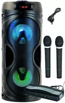 Kompiuterio kolonėlės Nešiojama karaoke garso kolonėlė bluetooth usb 2 belaidžiai mikrofonai