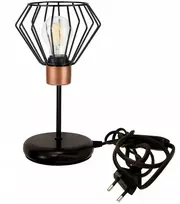 Naktinė lemputė Loft stiliaus stalinė lempa su led E27 lizdu, vielinė