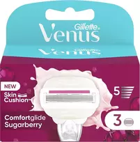Gillette Venus Comfortglide Sugarberry keičiamosios skutimosi galvutės moterims su 5 ašmenimis (3 vnt.)