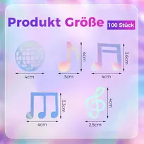 Alegre® 100 vnt. disko kamuolių dekoratyvinis konfeti gimtadienio disko kamuolio dekoracija didelis konfeti gimtadienio muzikos raktas stalo dekoracija disko vakarėlio dekoracijos blizgučiai konfeti 8-ojo dešimtmečio