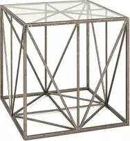 TV staliukas Haku Möbel Art Deco staliukas bronzos metalas saugus stiklas 8 mm matmenys P 50 cm x A 50 cm x G 50 cm
