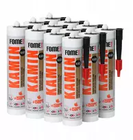 Fome Flex Aukštatemperatūrinis kamino sandarinimo silikonas 1500°c, 300ml juodas