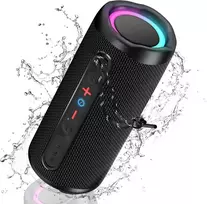 Kompiuterio kolonėlės Bluetooth kolonėlė su šviesa, muzikos grotuvas, nešiojama bluetooth dėžutė, atspari vandeniui, dvigubi žemų dažnių garsiakalbiai, stereo garsas, ilgas baterijos veikimo laikas, laisvų rankų funkcija telefonui, lauke, muzikos mėgavimasis