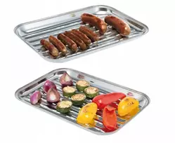 Nerūdijančio plieno grilio padėklas Bbq Line stačiakampis 34,5 x 24 cm