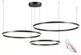 Lokki Mikka pakabinamas šviestuvas 3 žiedai lubinis sietynas 100w nuotolinio valdymo pultas 40/60/80 xxl tuya atmintis