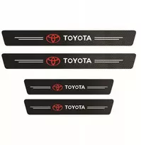 Carboninės apsauginės automobilio slenksčių plėvelės 4 vnt. su Toyota logotipu