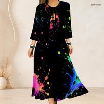 Women Plus Size Two Piece Dress Set Three Quarter Sleeve Printed Cropped Cardigan Sleeveless Long Dress With Pockets 7XL beige