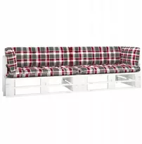 Lauko baldų komplektas Vidaxl Dvivietė sofa iš palečių su pagalvėlėmis, balta, pušies mediena