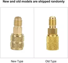 Kondicionierius R410a A/c žarnos adapteris 1/4" Sae išorinis į 5/16" Sae vidinį Hvac žarnos jungtis mini split sistemų oro kondicionieriams (r410a išorinis 1/4sae vidinis 5/16sae)