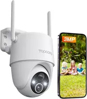 Topcony Zs-gx6s lauko stebėjimo kamera su baterija, 355°/120° pasukimas, 2k belaidė Wlan Ip lauko kamera su spalvotu naktiniu matymu, žmonių/judesio aptikimas, Ip65 atspari vandeniui, debesijos saugykla