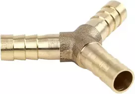 Žalvarinis 8mm Y-formos 3 krypčių žarnos jungiklis orui, vandeniui, dujoms