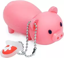 64gb Usb atmintinė didelės spartos silikoninis vienaragis animacinis 2.0 atmintukas rašiklis diskas nešiojamam kompiuteriui Pc Windows (64gb, Pig)