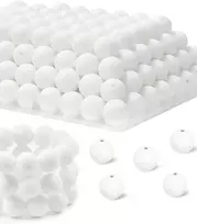 Unozauer 100 vnt. baltų silikoninių karoliukų rinkinys vėrimui, 15 mm silikoniniai karoliukai apyrankėms, vėriniams, raktų pakabukams, papuošalų gamybai, „pasidaryk pats“ amatams (balti)