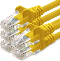 Cat6 Ethernet tinklo kabelis 1000Mbit/s, geltonas, 5 vnt.