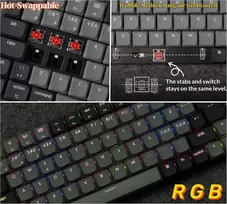 Keychron K3 Qmk Version 3 itin plona mechaninė klaviatūra - de-iso 75% kompaktiškas išdėstymas aliuminio rėmas, bluetooth/cable rgb apšvietimas hot-swap & low profile red switches, skirta mac/windows/linux