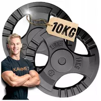 Kawmet 2x10kg štangos diskai, 30,5mm, Tri-grip dizainas