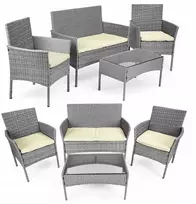 Focus Garden Multigarden technorattano lauko baldų komplektas: kėdės + sofa + staliukas, pilkas, 4 asmenims