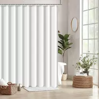 Anazoz dušo užuolaida, balta, 80 x 200 cm, vonios užuolaida, skalbiama, atspari pelėsiui, poliesterio dušo užuolaidos su kilpelėmis ir žiedais