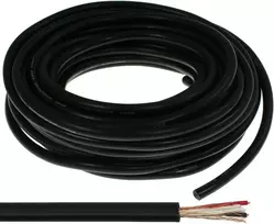 Mikrofono kabelis round 10m juodas - 2x0,34mm² - ofc vidinis laidininkas