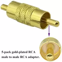 Aaotokk Rca kištukas paauksuotas Rca lizdas į Rca kištuko adapterio ilgiklį Av/tv garso ir vaizdo kabelio metalinė jungtis (5 komplektai)