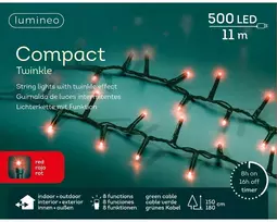 Kaemingk Kalėdinės lemputės 500 Led 11m eglutei, raudonos, vidaus/lauko