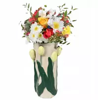 Skandi.pl rankomis tapyta vaza gėlėms 22cm skandinaviško stiliaus tulpė gėlės dovana