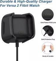 Oumida įkrovimo laidas, suderinamas su Fitbit Versa 2 įkrovikliu, 96 cm / 3,14 pėdos Usb C įkrovimo stotelės laidas, skirtas Fitbit Versa 2 (juodas)