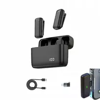 Belaidžiai atvartiniai mikrofonai 2 mikrofonai usb c iphone roid powerbank