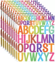 Piriuuo 520 vienetų/10 lapų raidžių lipdukai, spalvingi viniliniai raidžių lipdukai, lipnūs lipdukai, raidžių lipdukai, lipnios raidės langams, plakatams, pašto dėžutėms, „pasidaryk pats“ scrapbooking'ui