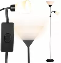 Modernus pastatomas šviestuvas E27 + E14 180cm stovintis naktinis skaitymui 2in1