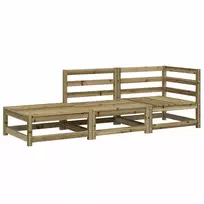 Lauko baldų komplektas Dviejų vietų medinė sodo sofa, impregnuota mediena, 210x70x67cm, ruda