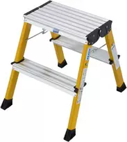 Krause Rolly 130044 dvigubos sulankstomos kopėčios 2 x 2 pakopos, geltonos