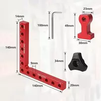 Exleco 2 x 90 laipsnių aliuminio kampiniai spaustuvai 140 mm pozicionavimo kampas stačiu kampu spaustuvas kampinis liniuotė dailidės kampas 90 laipsnių kampinis spaustuvas stačiu kampu medienos apdirbimui baldų konstrukcijai su 4