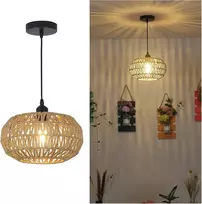 Stepeak boho stiliaus pakabinamas šviestuvas su rotango gaubtu, natūralaus rotango pakabinamas šviestuvas valgomojo stalui, kaimiškas pakabinamas šviestuvas miegamajam, bambukinis pakabinamas lubinis šviestuvas svetainei, valgomajam, prieškambariui