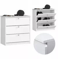 Akord batų spintelė mini prieškambariui 60 cm komoda su 3 atveriamomis durelėmis, balta