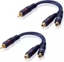 Rca Y Splitter Adapteris: 1x Male į 2x Female Audio Kabelis