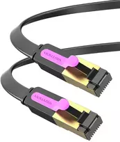 Vention Cat7 ethernet kabelis, rj45 kabelis, plokščias gigabitinis lan tinklo pataisos laidas 10gbps, skirtas jungikliui/maršrutizatoriui/modemui/pataisų skydui/prieigos taškui/pataisų laukams ir t. t. (0.5 m)
