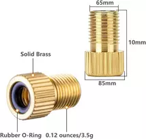 Saipor 10 žalvarinių adapterių presta ventiliams + 10 schrader ventilių dangtelių dviračiui, presta į schrader av automobilio ventilį, dviračio ventilių adapterių rinkinys, prancūziškas ventilių adapteris