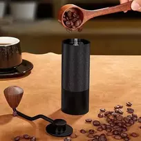 Kavamalė Juoda kavos malūnėlis - rankinis kavos malūnėlis, kūginis nerūdijančio plieno malūnėlis, reguliuojami nustatymai espresso, užpilamai kavai, prancūziškai kavai, lengvas ir patogus, 20 g talpa