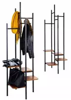 Kf_modern pastatomas drabužių kabykla su 4 lentynomis