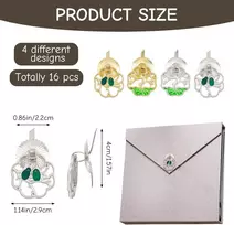 Urroma Medžio ir paukščio stalčiaus rankenėlės žiedas, 16 vienetų metalinių brad segtukų su traukimo žiedais mini metaliniai žiedai brad skirti virtuvės vonios stalčiui "pasidaryk pats" amatų dekorui