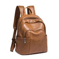 Moteriška natūralios odos kuprinė iš karvės odos laisvalaikio didelės talpos minkštos odos madinga kelioninė rankinė 20-35L 30cm*14cm*27cm ruda