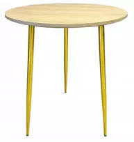 Apvalus stalas Vinci Oak Wood 70 cm Gold